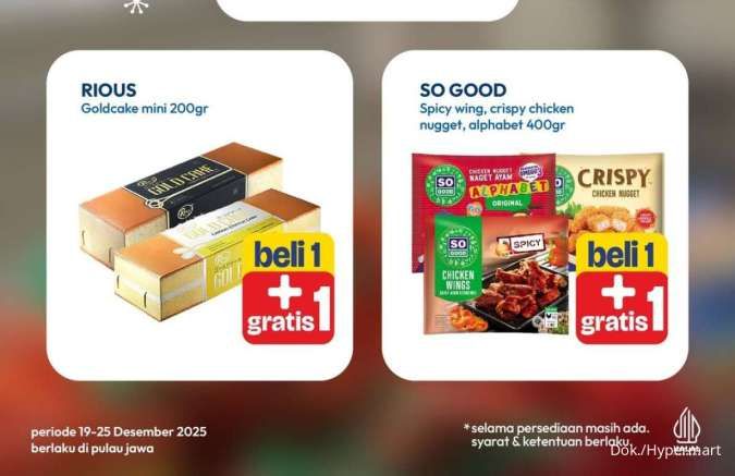 Promo JSM Hypermart 19-22 Desember 2025, Beli 1 Gratis 1 Rious Cake-Haagen Dazs