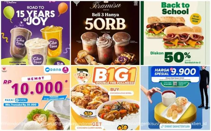 Ancaman Dompet Jebol Minggir! 8 Promo Makanan & Minuman Berlaku Hari Ini 13 Januari