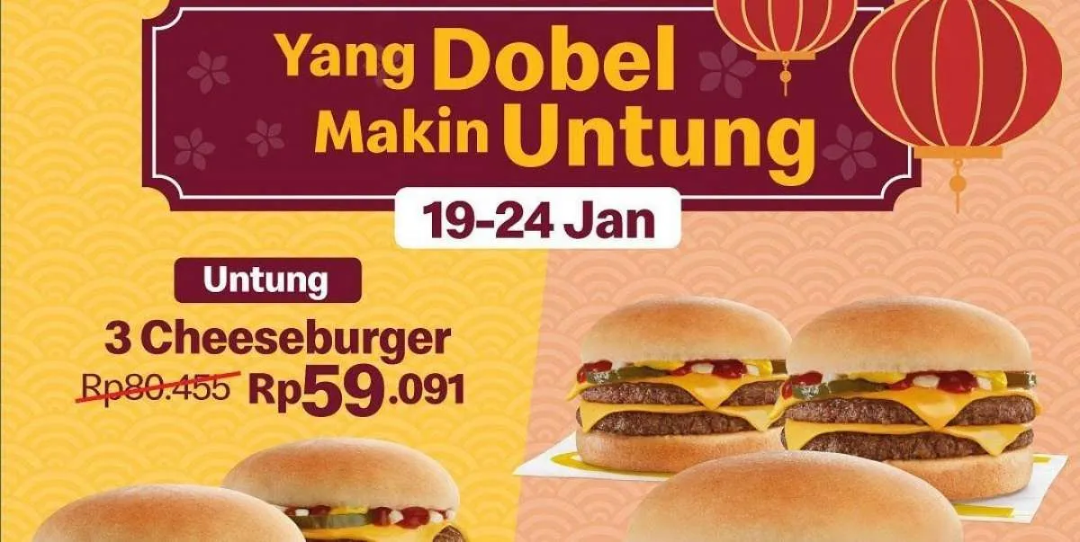 Promo McD Spesial Imlek Sampai Selasa 24 Januari 2023, Beli Double Lebih Untung!