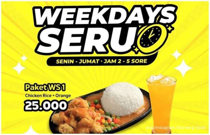 Promo Waroeng Steak & Shake Weekdays Seru Cuma Rp 20.000-an, Berlaku Senin-Jumat