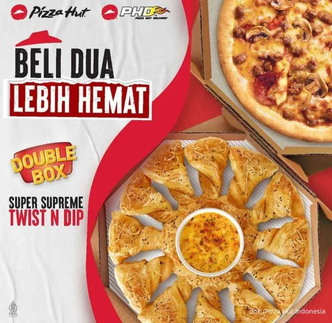 Promo Pizza Hut Menu Baru 2023: Double Box Twist n Dip Pizza 
