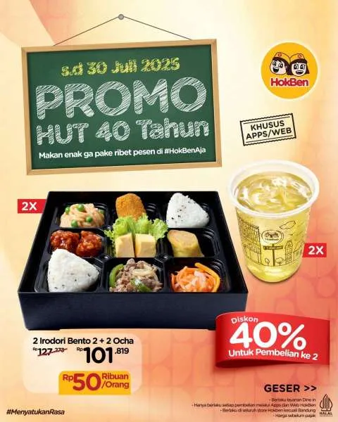 Promo HokBen HUT 40 Tahun Irodori Bento 2
