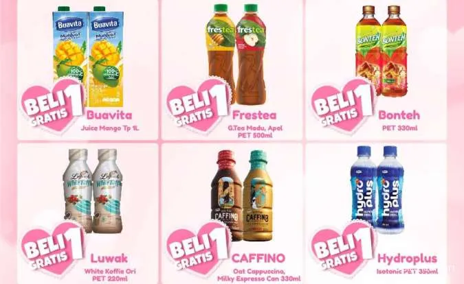 Promo Valentine Alfamart 14-15 Februari 2025, Beli 1 Gratis 1 Buavita-Mogu Mogu