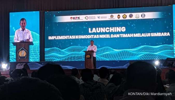 Menteri ESDM Arifin Tasrif pada peluncuran Simbara untuk komoditas nikel dan timah.