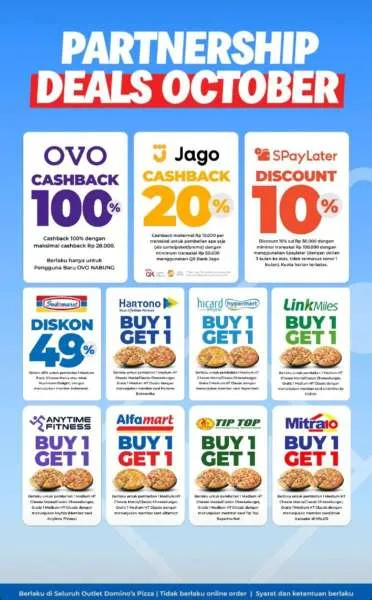 Promo Dominos Pizza Partnership Deals October 2025