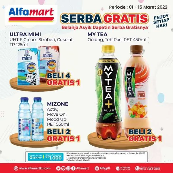Promo Alfamart Serba Gratis Periode 1-15 Maret 2022