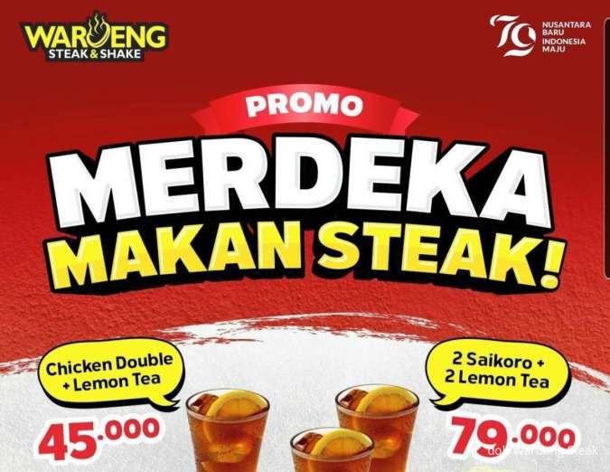 Promo Waroeng Steak Merdeka 15-17 Agustus 2024 Saikoro-Steak Ayam Mulai Rp 45.000