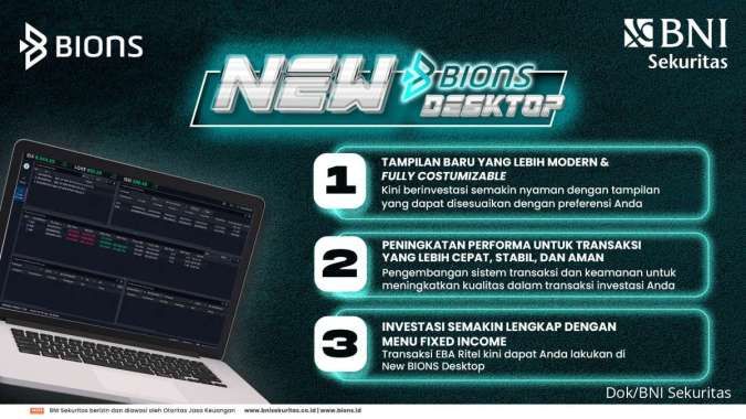  BNI Sekuritas Rilis New BIONS Desktop dengan Teknologi Terbaru