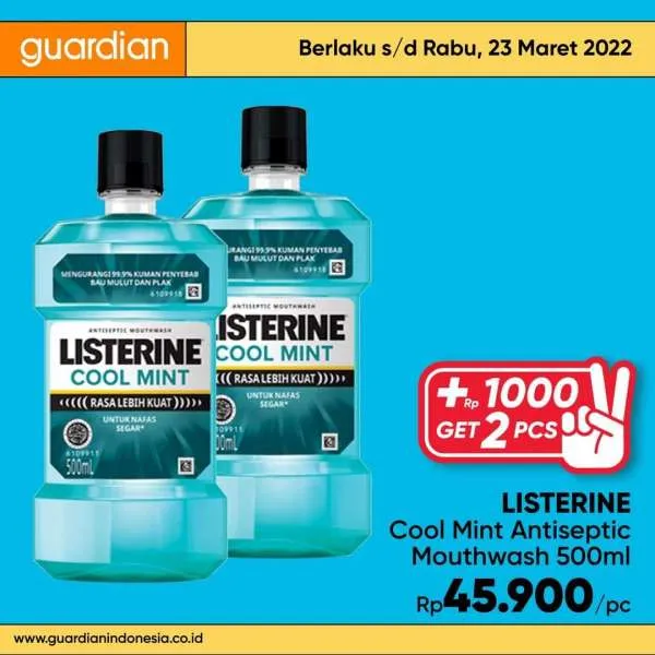 Promo Guardian +1000 Get 2 Pcs Periode 17-23 Maret 2022