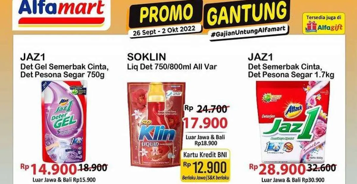 Promo Alfamart Mulai 26 September 2022, Berikut Katalog Promo Gantung Terbaru