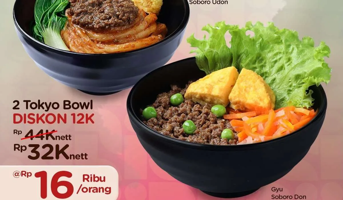 Promo 12.12 HokBen Hari Ini 12 Desember 2024, Beli 2 Tokyo Bowl Diskon Rp 12.000 