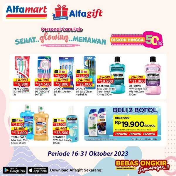 Promo Alfamart Terbaru 16-31 Oktober 2023, Produk Perawatan Tubuh Diskon 50%