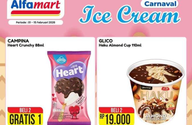 Promo Es Krim di Alfamart 1-15 Februari 2026, Ada Campina Beli 2 Gratis 1