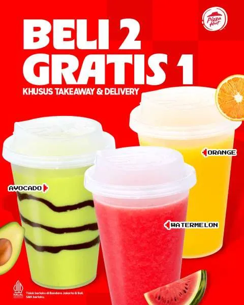 Promo Pizza Hut Beli 2 Gratis 1 Minuman November 2025