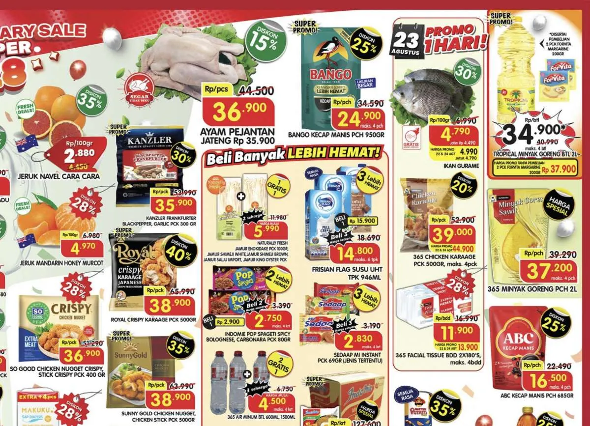 Promo Superindo Hari Ini 22-24 Agustus 2025, Jeruk Navel-Kecap ABC Harga Spesial