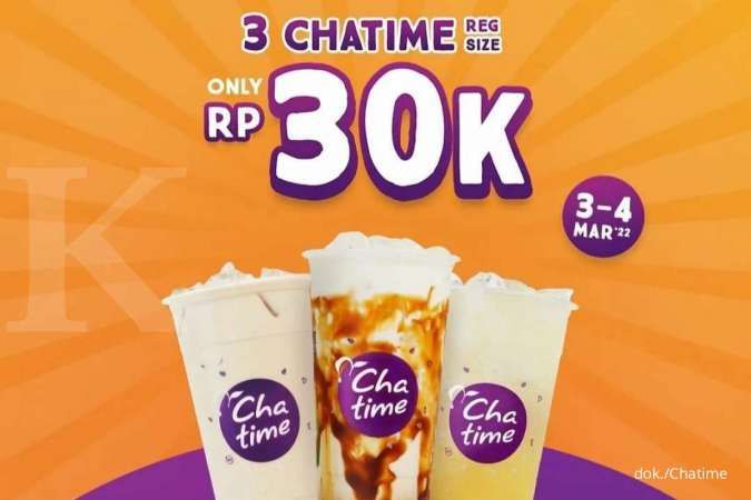 Promo 3.3 Chatime 3-4 Maret 2022, Beli 3 Chatime Ukuran Regular Cuma Rp 30.000