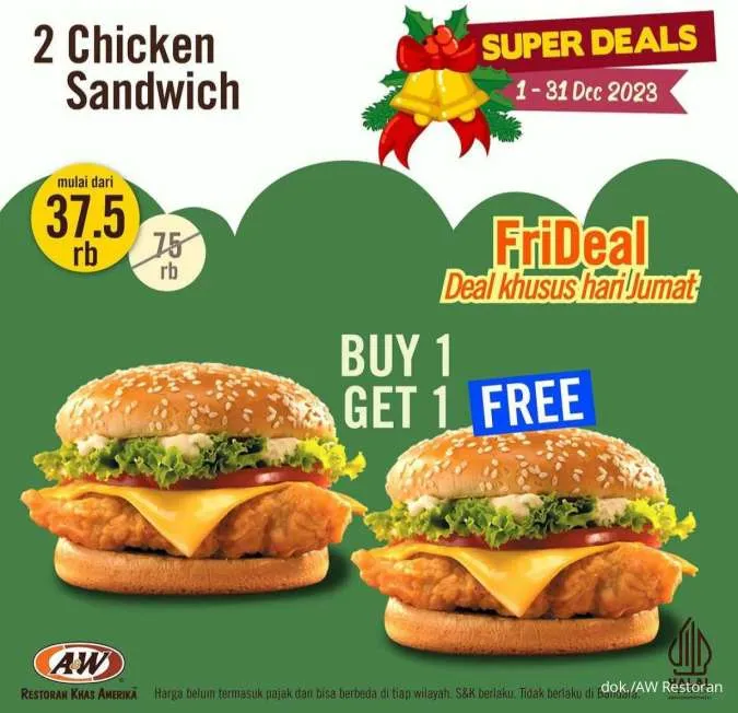 Promo AW Restoran Super Deals 1-31 Desember 2023