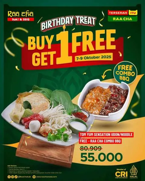 Promo Raa Cha Birthday Treat 7-9 Oktober 2025
