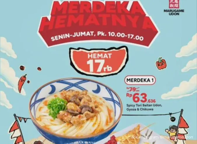 Promo Merdeka Marugame Udon 11-22 Agustus, 4 Paket Favorit Cuma Rp 60.000-an