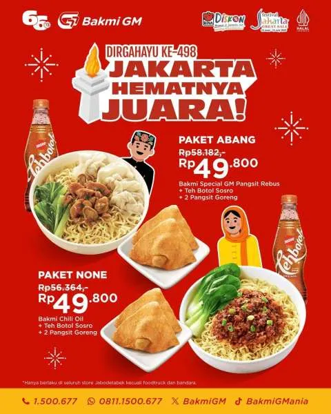 Promo Bakmi GM HUT Jakarta ke-498 Paket Abang None