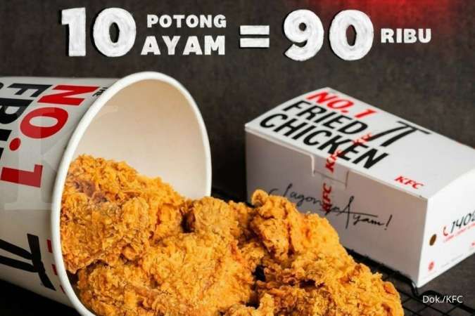 Promo KFC baru 4 November 2021, 10 potong ayam harga Rp 90.000-an hanya di hari Kamis