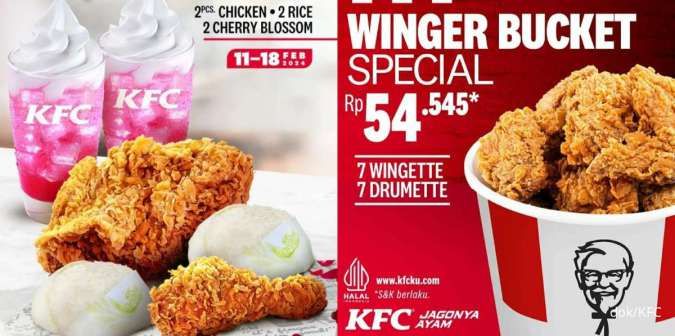 Promo KFC Februari 2024, Ada 2 Paket Baru Winger Bucket-Sweet Combo