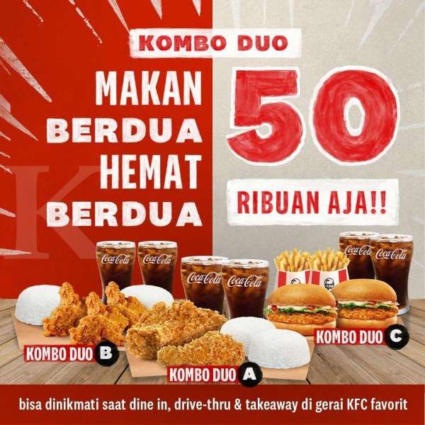 Promo KFC terbaru Kombo Duo mulai 27 Agustus 2021