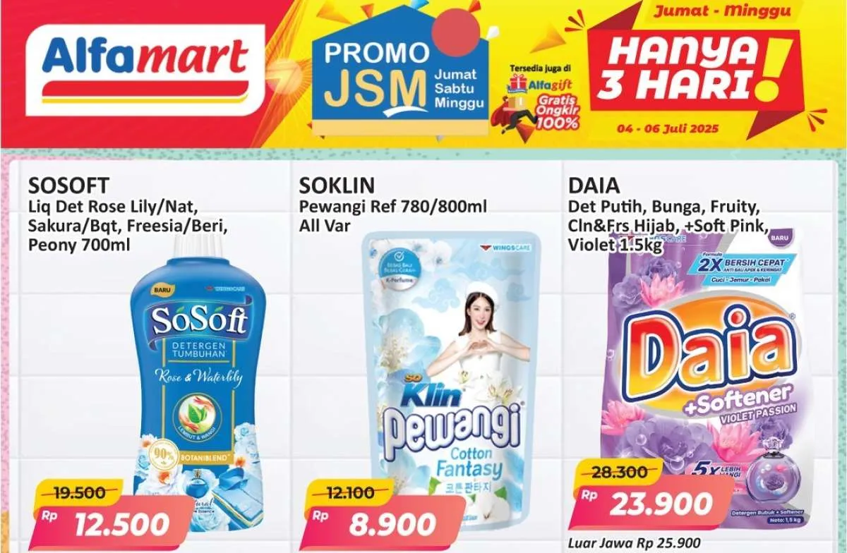 Promo Deterjen di Alfamart Awal Juli 2025 Berakhir Besok, Cek Harga di Indomaret