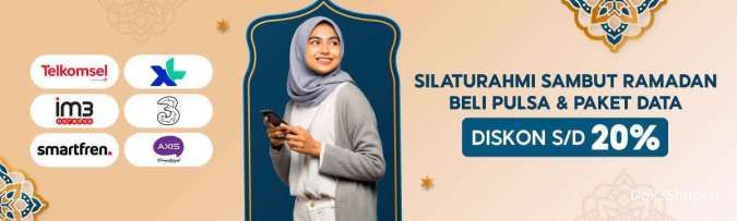 Promo Shopee April 2022, Beli Pulsa dan Paket Data Diskon Hingga 20%