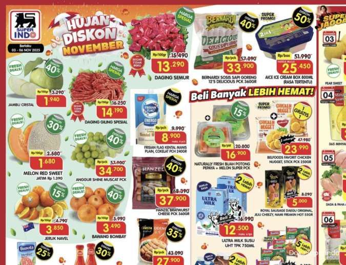 Promo Weekday Superindo & Hypermart 3-6 November, Es Krim Beli 1 Gratis 1-Diskon 50%