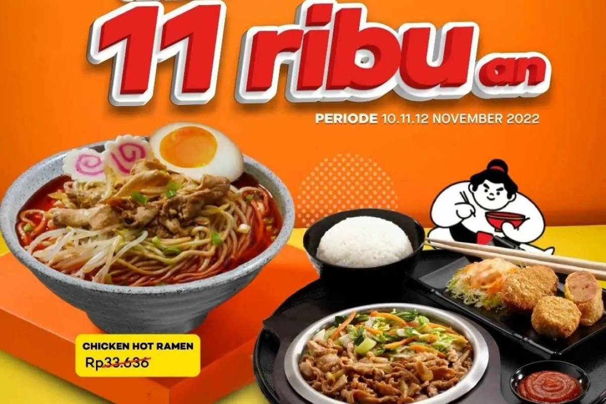 Promo 11.11 Gokana 10-12 November 2022, Pilih Ramen atau Teppan Serba Rp 11.000
