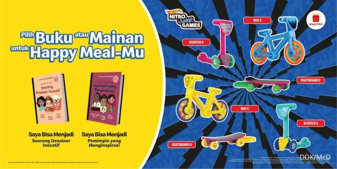 Promo McD Happy Meal Agustus 2024 Berhadiah Mainan Hot Wheels Nitro Junior Games