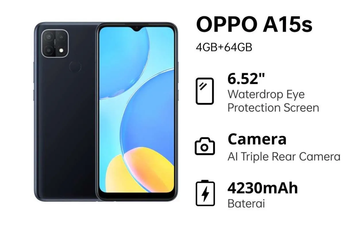 Harga HP OPPO A15s sekarang mulai turun, mari intip spesifikasinya