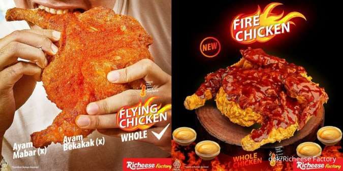 Promo Richeese Factory 2024, Viral 1 Ekor Ayam Utuh Fire Chicken Whole Saus BBQ