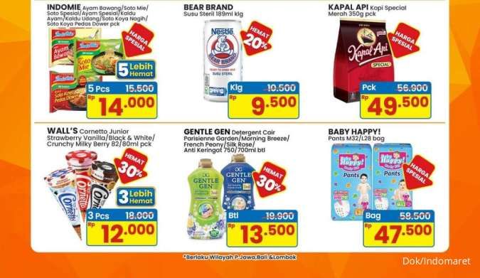 Promo Indomaret Weekend 6-9 November 2025, Es Krim & Deterjen Hemat 30%