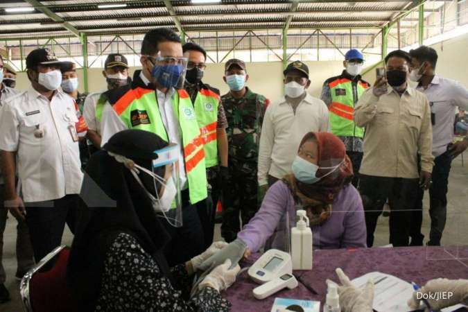 Wagub DKI Jakarta Riza Patria pantau pelaksanaan vaksinasi Covid-19 di PT JIEP