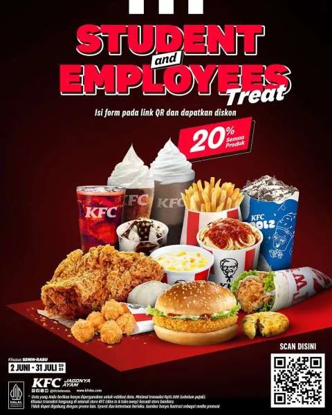 Promo KFC Student and Employees 2 Juni-31 Juli