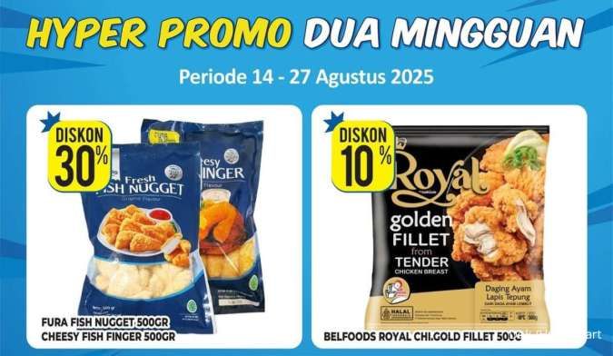Promo Hypermart Dua Mingguan 14-27 Agustus 2025, Aneka Frozen Food Diskon hingga 30%