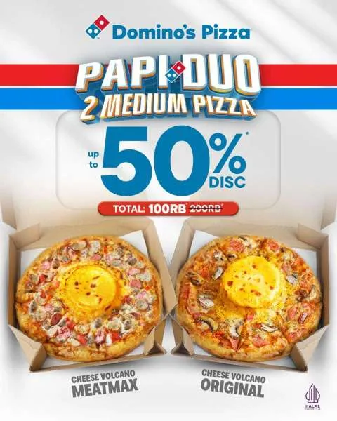 Promo Dominos Papi Duo Diskon 50%