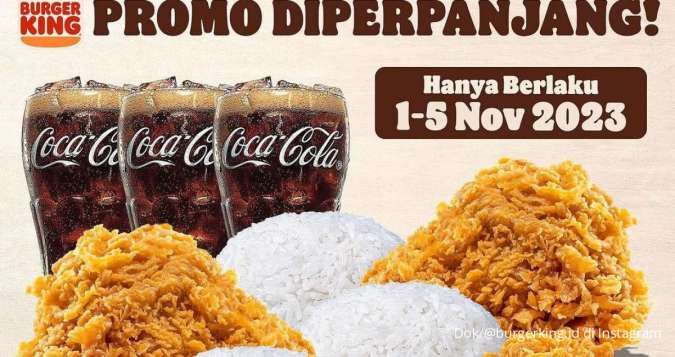 Promo Burger King Makan Hemat Bertiga Rp 54.000-an, Diperpanjang 1-5 November 2023