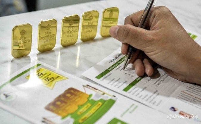 Emas Antam bertahan di atas Rp 600.000 segram