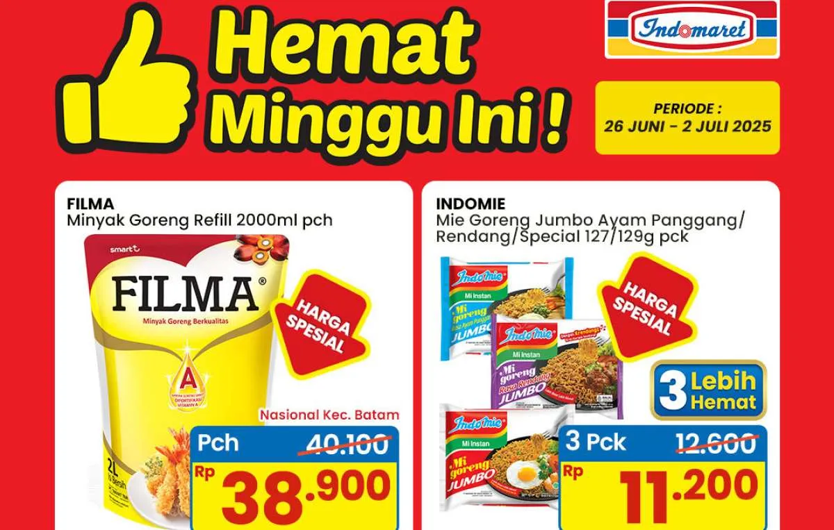 Promo Indomaret 26 Juni-2 Juli 2025, Minyak Goreng Filma dan Indomie Lebih Hemat