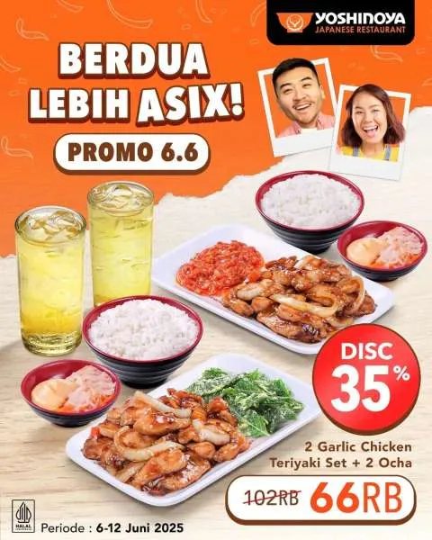 Promo Yoshinoya Berdua Lebih Asix Diskon 35%
