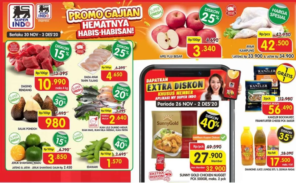 Promo Superindo weekday hari ini 1 Desember 2020, diskon berlanjut!
