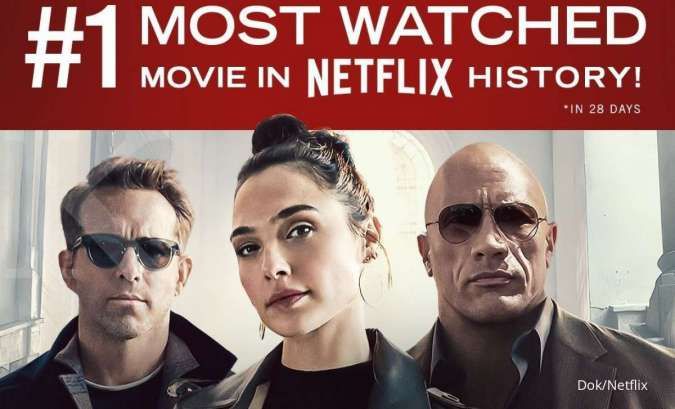 Red Notice resmi jadi film Netflix paling banyak ditonton, geser rekor Bird Box