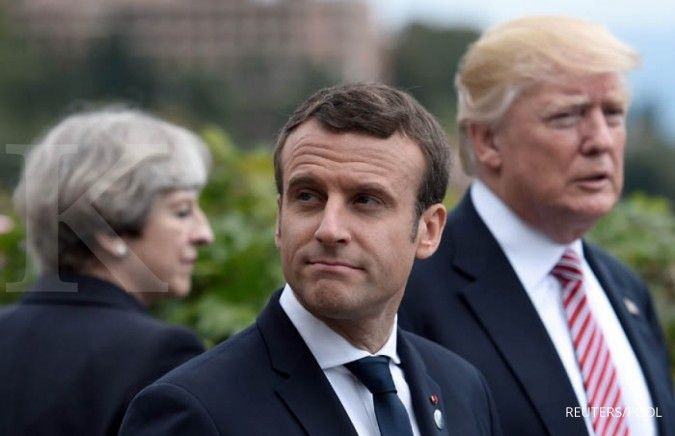 Aksi Macron kritik Trump lewat video jadi viral
