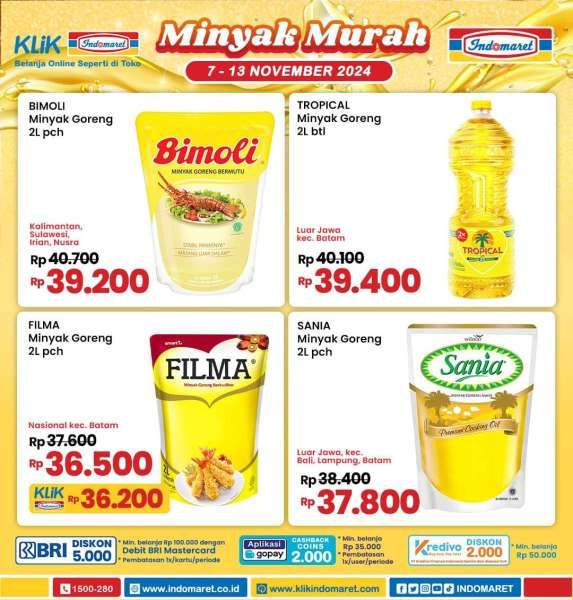 Promo Minyak Goreng Murah di Indomaret 7-13 November 2024