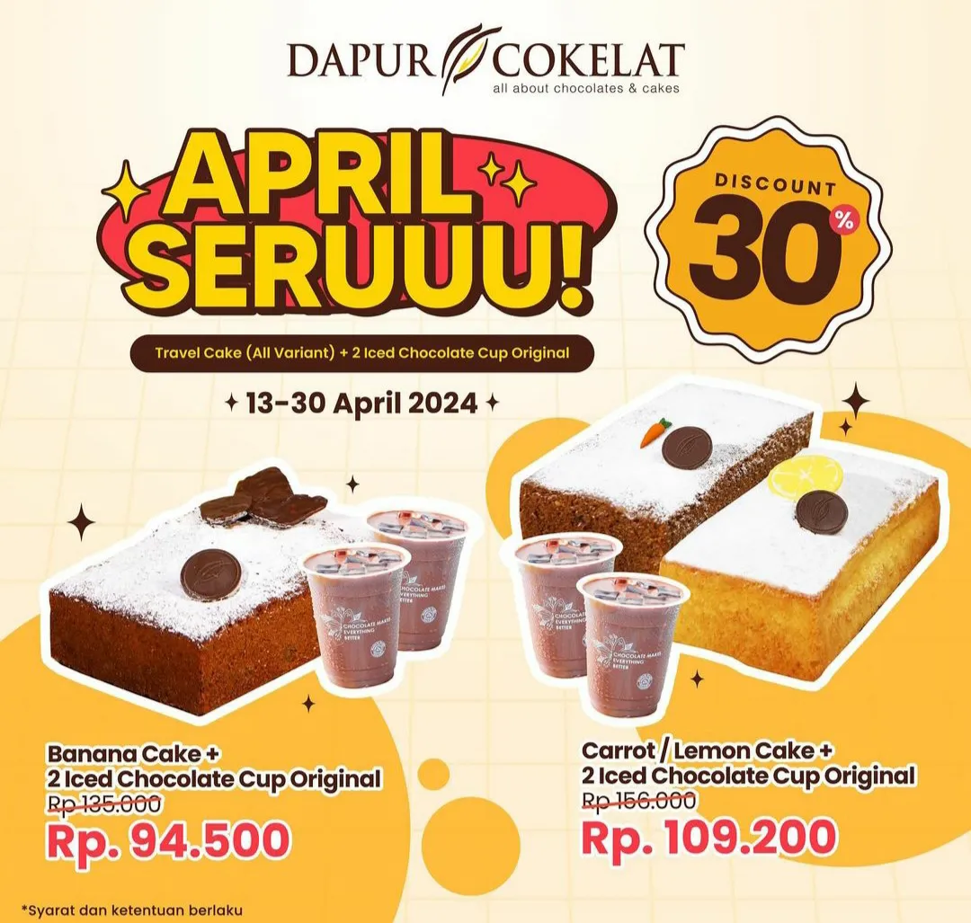 promo dapur cokelat diskon 30%