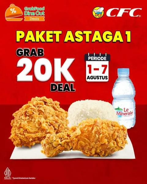 Promo CFC Paket Astaga 1 dengan Grab Agustus
