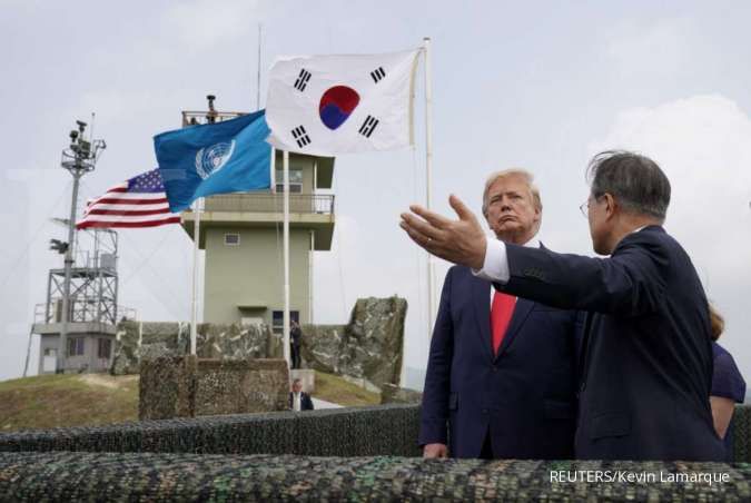 Trump tiba di zona demiliterisasi Korea jelang pertemuan dengan Kim Jong Un